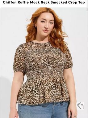 Torrid Smocked Leopard Print Top